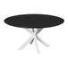 QUVIO Eettafel Sofia - Rond - ø150 cm - Witte kruispoot - FSC® gecertificeerd mangohout - Zwart