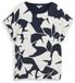 Tom Tailor - T-shirt in materiaalmix - Maat M - big navy ginkgo