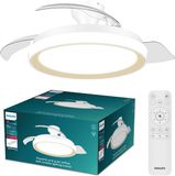 Philips LED Philips Bliss Plafondventilator met LED-lamp, 3 Intrekbare Bladen, 106 cm Spanwijdte, 4500 Lumen, Instelbaar Wit Licht van 3000K tot 6500K, Dimbaar tot 5%, Inclusief Afstandsbediening, Goud