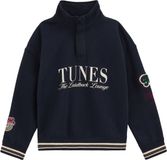 WE Fashion Jongens sweater met quarter-zip en print