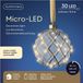 Lumineo Verlichte kerstbal - glas - aan lint - D14 cm - goud - 15 led lampjes - warm wit