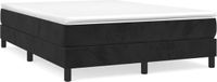 vidaXL Boxspring met matras fluweel zwart 140x190 cm