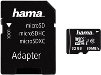 Hama microSDHC 32GB Class 10 UHS-I geheugenkaart met SD adapter