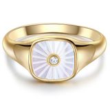 Glanzstücke München Ring Zilver Zirkonia Geelgoud Maat 50