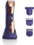Goodivery ® Uitvouwbare haartrimmer, Elektrisch lichaamsscheerapparaat voor mannen, nat en droog scheerapparaat met verstelbare kammen, baard en lichaamsverzorging, Paars