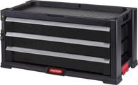KETER Gereedschapswagen met 3 lades, 59 x 29 x 26 cm, draagvermogen 70 kg, 16 uitneembare compartimenten, afsluitbaar