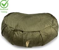 MindBaas - Meditatiekussen - Groen - Velvet - Halve Maan - 12 x 45 cm