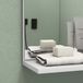 HOMCOM Modern badkamerspiegel met plank wandmontage wit