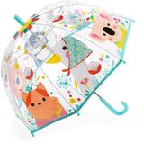 Djeco kinderparaplu natuur - transparant - dierenprint - stevig.