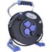 as - Schwabe Xperts enrouleur de câble 40 m H07RN-F3G1,5, extérieur IP44, 3 prises avec terre + port USB, indicateur de tension, protection thermique, fabriqué en Allemagne