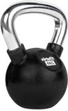 VirtuFit Kettlebell - Rubber/Chroom - 6 kg - Zwart