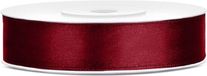 PartyDeco Luxe sierlint of cadeaulint - bordeaux rood - 12 mm x 25 meter - satijn