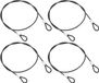 Allecto plus - 4 cordons 50 cm x 2 mm pour meubles d'extérieur - noir avec revêtement en vinyle