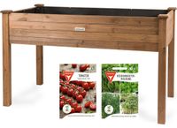 Bac à plantes surélevé - 125 x 64 x 75 cm - Brun foncé - Pour extérieur et jardin