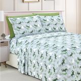 Elegant Comfort 6-delige beddengoedset in Egyptische kwaliteit, draaddichtheid 1500, kreuk- en kleurvast, California King Size, elandgroen