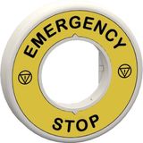 Schneider Electric ZBY9W3B330 Schilddrager (Ø) 60 mm EMERGENCY STOP Geel, Grijs