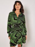 Apricot Mini-jurk met geometrische vierkanten