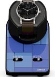 Beco Technic Boxy table de nuit, bleu graphique, pour 1 montre, avec câble USB