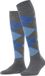 Burlington Marylebone Lange Kniekousen Dames Wol Geruit Grijs 36-41