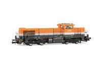 Rivarossi HR2988S BASF, Vossloh DE 18 Diesellokomotive, orange/graue Lackierung, Baureihe VI, mit DCC-Sounddecoder.
