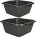 Forte Plastics Afwasbak teil - set van 2 formaten - 10 en 15 liter - antraciet - kunststof
