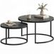 Homcom Ensemble de tables basses - Métal, MDF - Noir - Set de 2