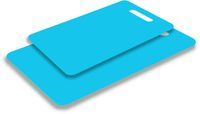 Excellent Houseware snijplank - set van 2 formaten - blauw - kunststof