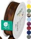 Halbach Seidenbänder Premium cadeaulint met draadrand, breedte 25 mm, lengte 25 m, Öko-Tex 100 gecertificeerd lint, taftband Made in Germany, kleur: donkerbruin