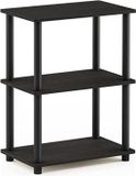 Merkloos Furinno Opbergrek met 3 niveaus, hout, espresso/zwart, 27 x 27 x 63,6 cm