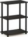 Merkloos Furinno Opbergrek met 3 niveaus, hout, espresso/zwart, 27 x 27 x 63,6 cm