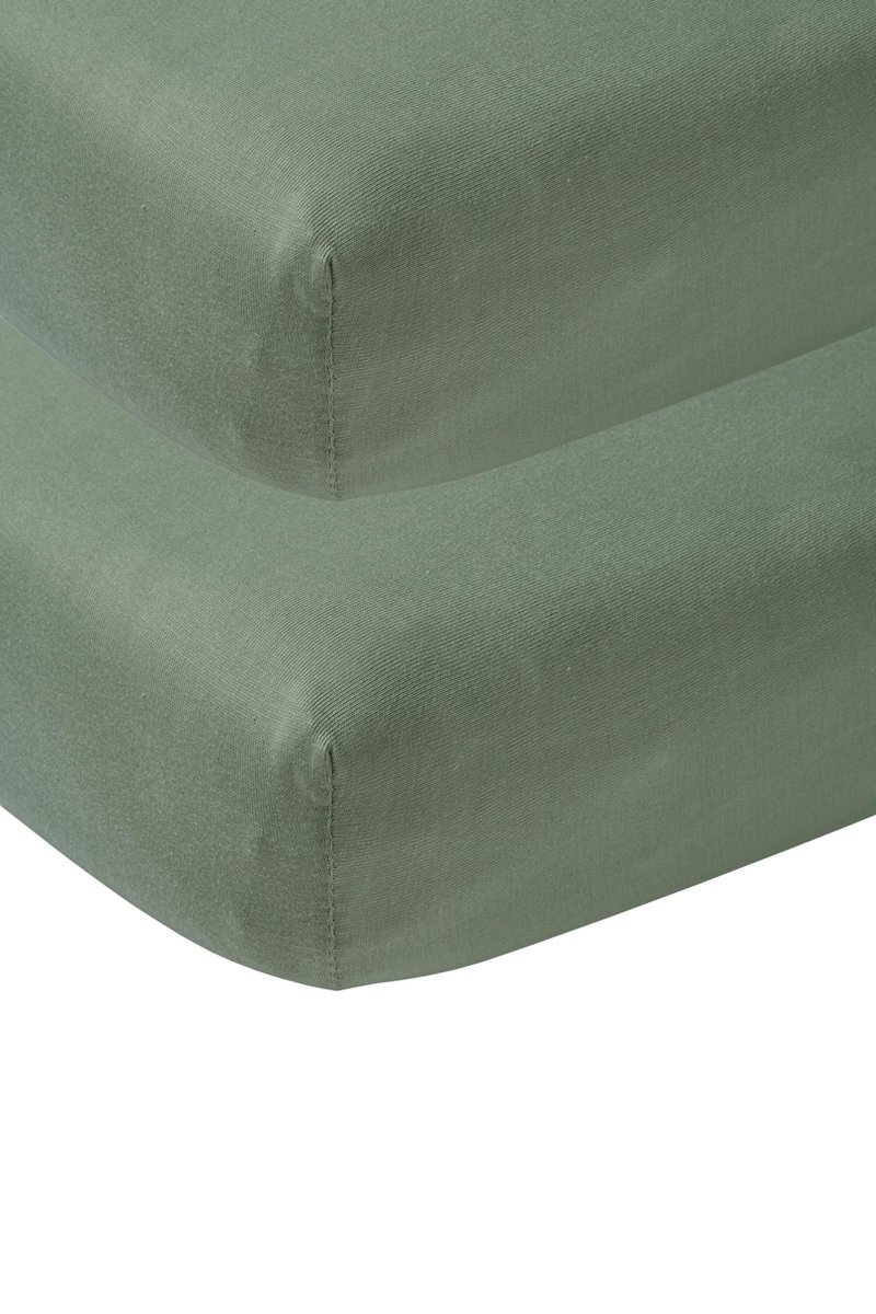 Meyco jersey hoeslaken 2-pack - 40x80/90 cm - forest green