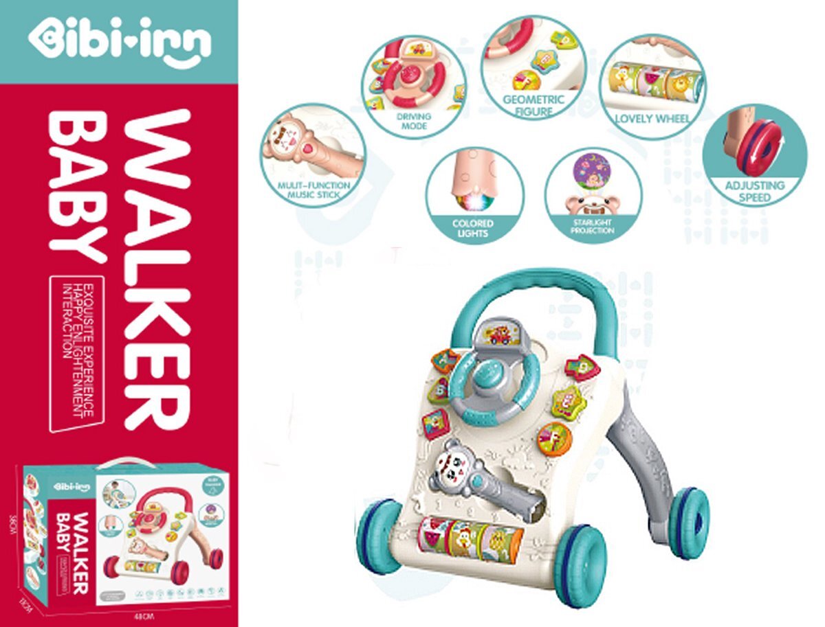 BabyWalker Baby Walker - Educatief Babyspeelgoed - met muziek en vrolijke lichtjes - baby loopspeelgoed - blauw