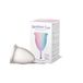 Rainbow Cup Menstruatiebeker, gemaakt in Italië, van medische siliconen zonder latex en additieven, comfortabel, milieuvriendelijk, veilig, in meerdere varianten, zachte menstruatiebeker, transparant, maat 1