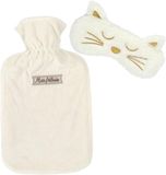 Sensly Warmwaterkruik en Masker - 2L - Wit - Satijn