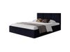 Lit coffre avec tête de lit 180x200, en velours bleu marine