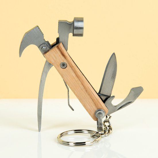 Kikkerland Hamer mini multi-tool sleutelhanger - 0612615069503