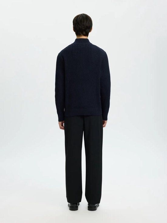 Selected Homme Tom LS Knit Structure Half Zip Sky Captain