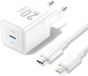 Vention 1-Port USB-C Gan Charger 20W with USB-C to Lighting Cable 1M EU-Plug White