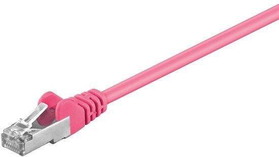 Goobay CAT 5e Patch Cable, SF/UTP, magenta 1 m