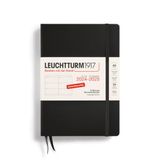LEUCHTTURM1917 370625 weekkalender 2025, medium A5 hardcover - 18-maanden-planner, 80 g, gelinieerd - zwart