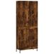 VidaXL Hoge kast, gerookt eikenfineer, 69,5 x 34 x 180 cm, houtvezelplaat