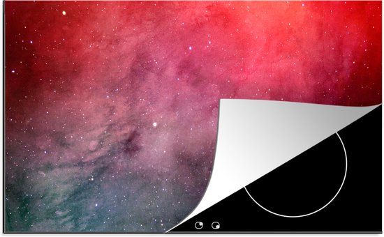 KitchenYeah® Inductie beschermer 77x51 cm - Waterverf - Sterren - Rood