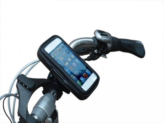 Beactiff Fiets/Motor/Scooter houder voor smartphones universeel maat M Waterdichte Fietshouder Schokbestendig passende maten: lengte +/- 100-126mm breedte +/- 40-61mm voor o.a. Iphone 5 / 5s / 5c 4 / 4s Stukje fietsen terwijl u uw smartphone kunt blijven gebruiken