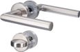 Ibenzoa® Poignée de porte en acier inoxydable satiné pour portes de toilettes et de salle de bain avec bouton-poussoir