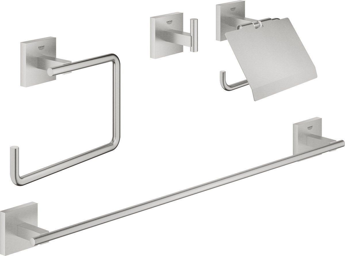 GROHE Start Cube Accessoire Set 4-in-1 - supersteel (RVS look) 41115DC0