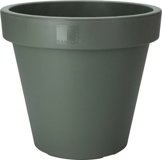 Pro Garden Bloempot - donkergroen - rond - D40 cm - kunststof - plantenpot - tuin buiten