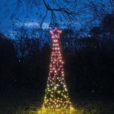 Anna's Collection Vlaggenmast kerstboom met ster - verlicht - H200 cm - 236 led lampjes - kleurveranderend