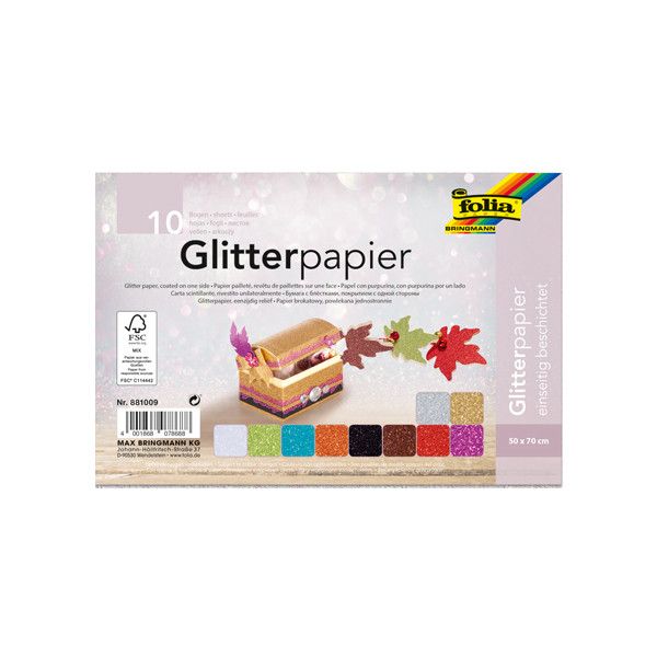 Folia Glitter Paper 170 grams 50 x 70 cm (10 sheets)