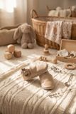 Stabifoot Chaussons pour bébé – Cuir souple – Boîte cadeau – Sac en lin – Barefoot – PEARL 0 - 3