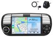 Fiat 500 (2007-2015) Autoradio met microfoon en achteruitrijcamera, draadloze CarPlay, Android Auto, WiFi, GPS-navigatie, 64GB opslag, RDS, DSP, DAB+ en Bluetooth